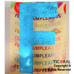 GUIRNALDA FRASE FELIZ CUMPLEAOS HOLOGRAMA CELESTE 15CM x 1